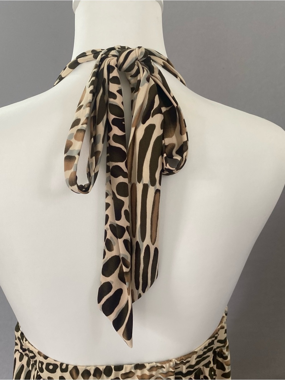 Alyn Paige Leopard Print Halter Maxi Dress Boho Safari Glam Size Small - Picture 5 of 12
